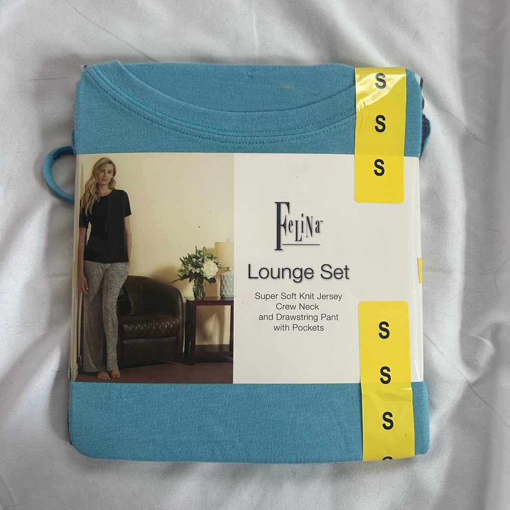 Felina Women's Lounge Set with Super Soft Knit Jersey Crew Neck Drawstring Pant